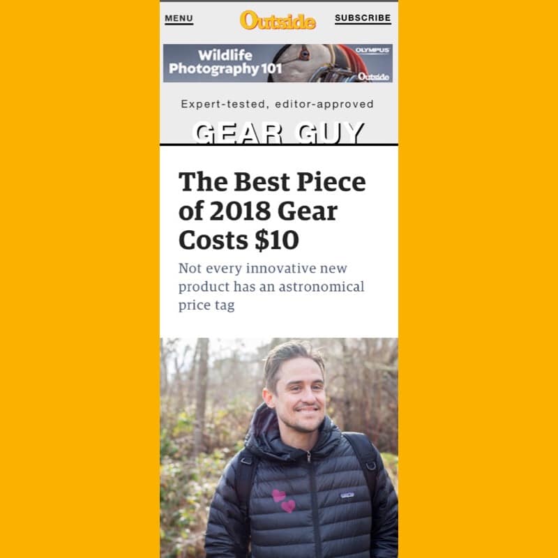 Outside says the Best Piece of 2018 Gear Costs $10 and **SPOILER ALERT** it's a NoSo Patch