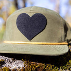 BLACK POLY FLEECE LARGE HEART