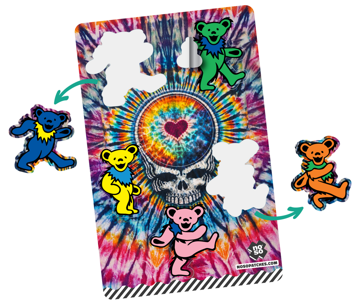 TIE DYE DANCING BEARS DAZZITS™ Grateful Dead x NoSo