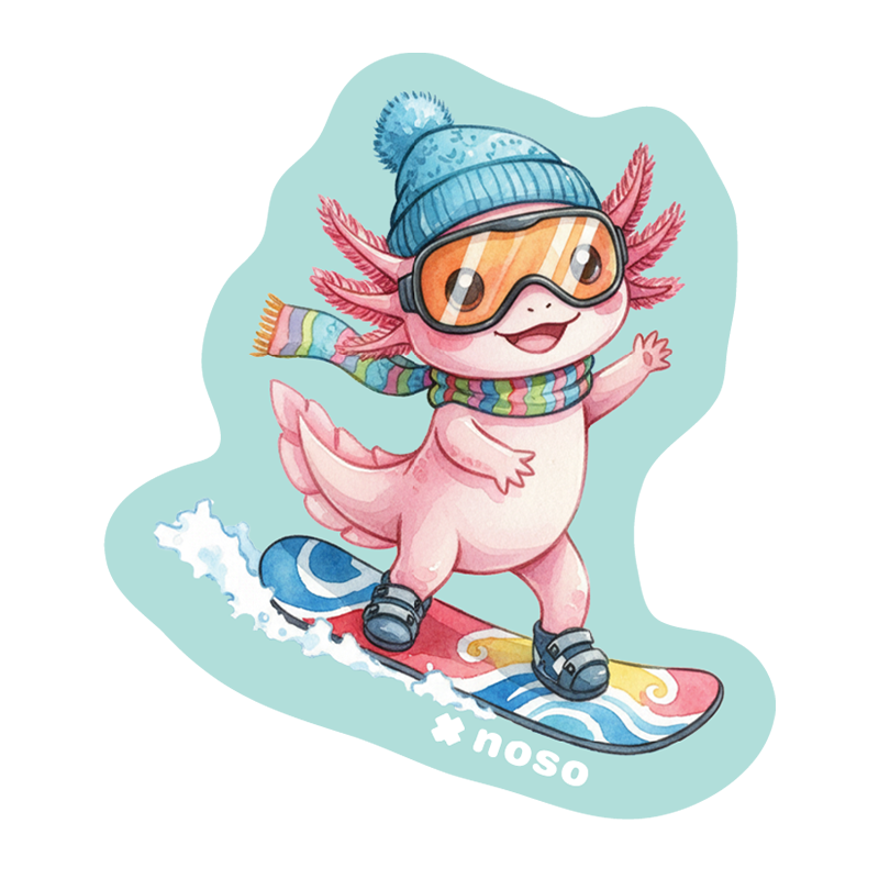 SNOWBOARDING AXOLOTL