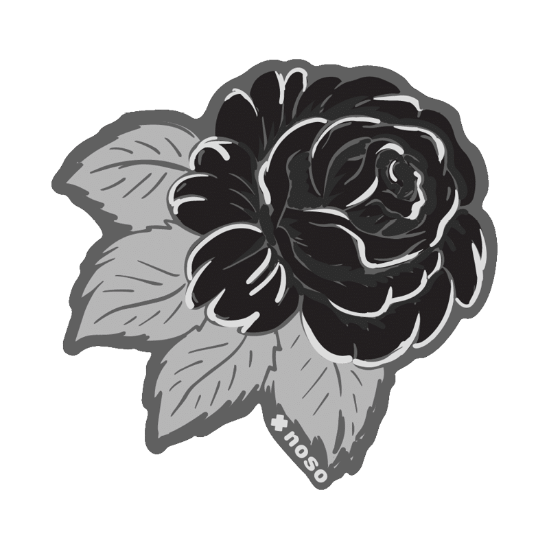 BLACK ROSE GRAY LEAVES