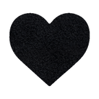 BLACK POLY FLEECE LARGE HEART