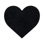 BLACK POLY FLEECE SMALL HEART