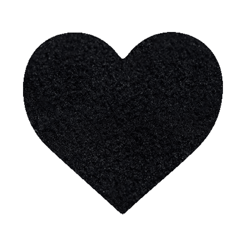 BLACK POLY FLEECE SMALL HEART