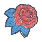 RED ROSE BLUE LEAVES