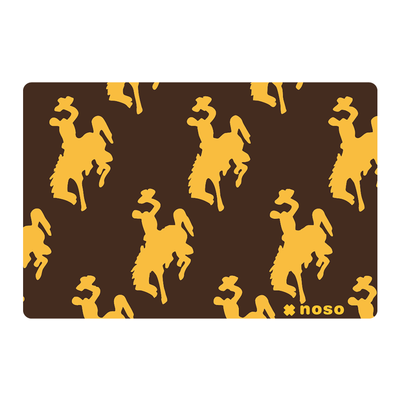 WYOMING BUCKING HORSE BROWN & GOLD